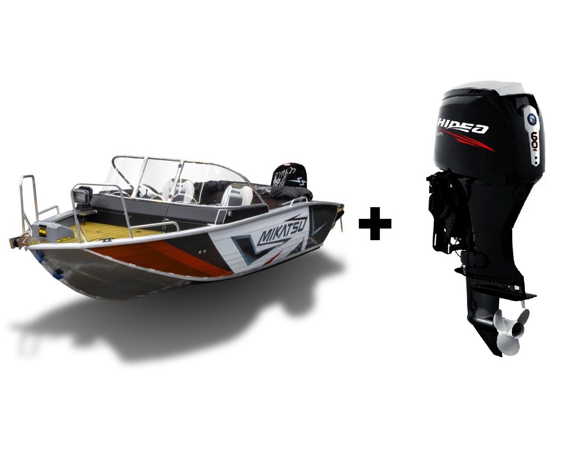 Купить Комплект Алюминиевая лодка (катер) Mikatsu (Микатсу) 475 (Z43) Standard + мотор Hidea HDEF60FUEL-T EFI в Ярославле