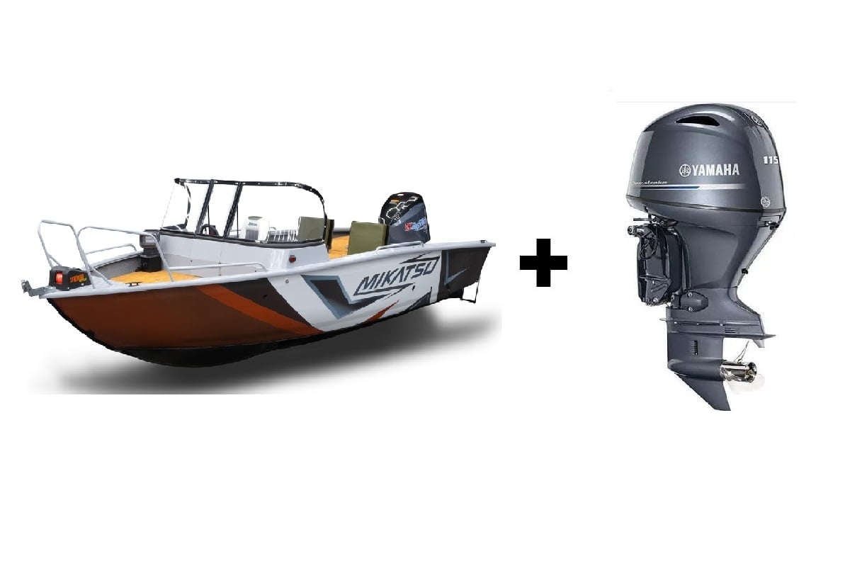 Купить Комплект Алюминиевая лодка (катер) Mikatsu (Микатсу) 570 (Z43) Standard + мотор Yamaha F115BETL в Новосибирске